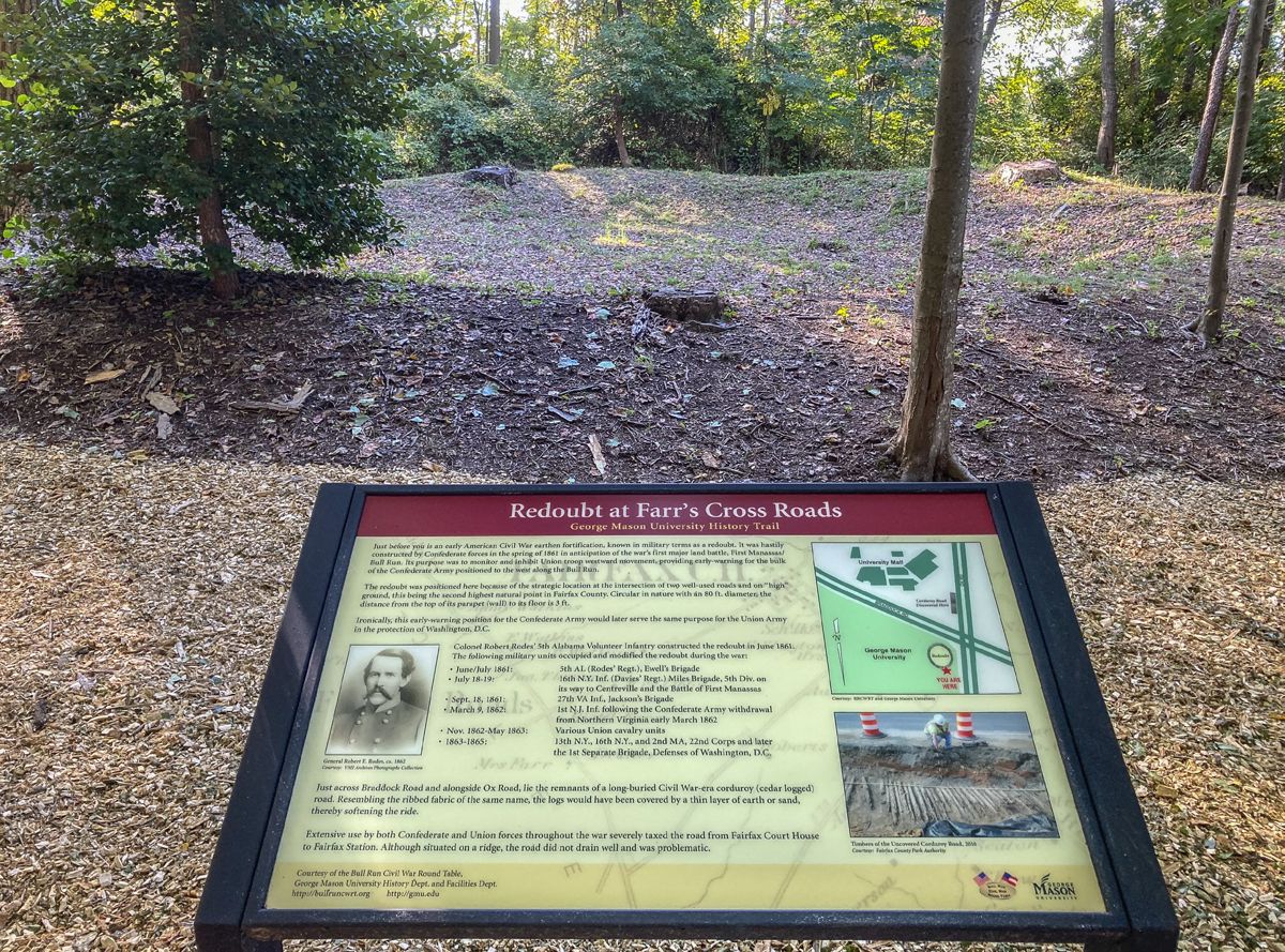 1861 Redoubt Preserved on George Mason University Campus in Fairfax, Va. — photograph 6 from the original article